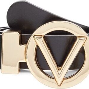 Valentino Black Belt with Gold Buckle (Adela)